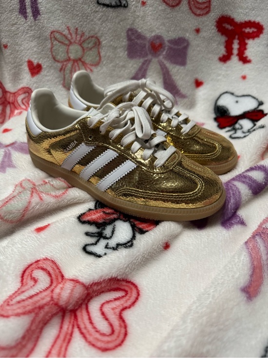 adidas Shoes - adidas Kids Samba Metallic Gold and White Sneakers